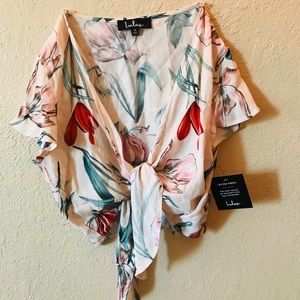 Two Piece Floral Prom Dress